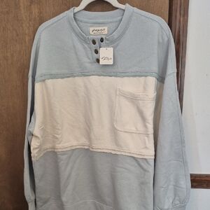 Free People Sweatshirt with button andlace details